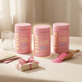 3 TINA Creatine + Hydration jars with scoop, glass jar, travel sachets, and mystery gift