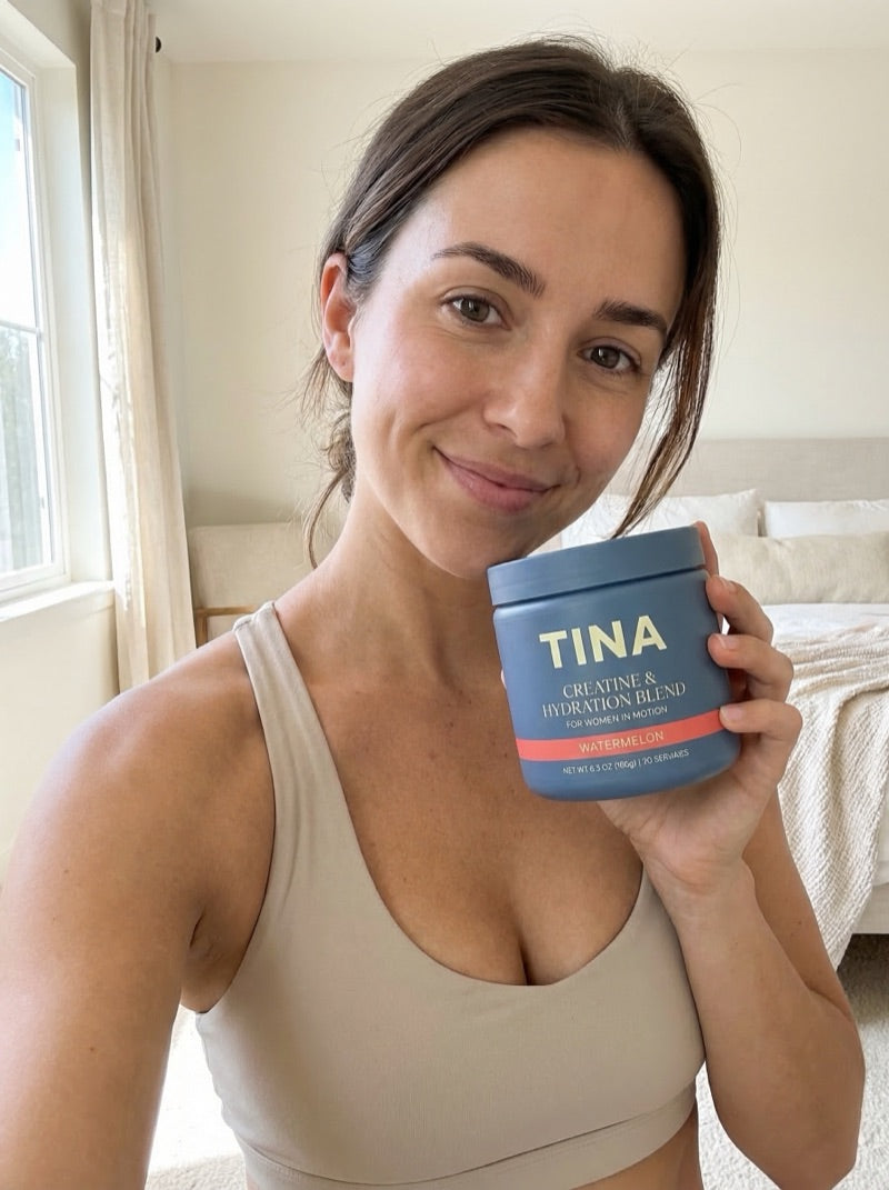 Lauren holding TINA creatine
